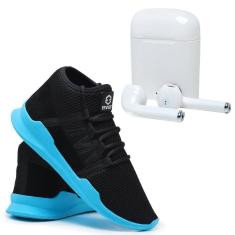 Tênis Masculino Feminino Esportivo Cano Médio + Fone Bluetooth