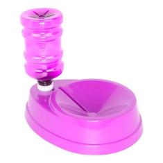 Bebedouro Automático 500Ml Cães Gatos Não Molha Pelos - Rosa