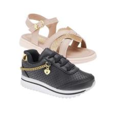 Tenis Escolar e Sandalia de Menina - KIT 2 PARES Tam 24 ao 34-Feminino