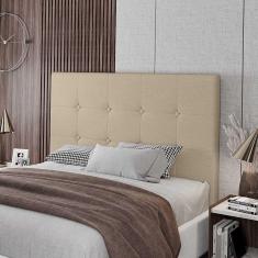 Cabeceira Cama Box Casal Queen Size Luana 160cm Sintético Bege - Abmaza