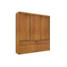 Guarda Roupa Casal Chicago 3 Portas 9 Gavetas S/Espelho Tcil Cinamomo
