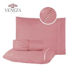 Jogo de Lençol Casal Queen 3 Peças MicroPercal 600 Fios Ponto Palito -