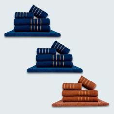 Jogo De Toalhas 15 Pçs Coleção Dubai 100% Algodão Az+az+mr