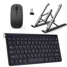 Teclado Mouse Slim E Suporte Preto Para Notebook Positivo - Global Cas
