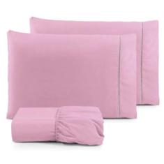 Kit Jogo de Lençol Queen Casal c/ Elástico 3 Peças Algodão Cama Box De