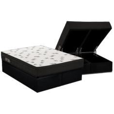 Cama Box Baú Queen: Colchão Espuma Ortobom D45 Light Saúde OrtoPillow 
