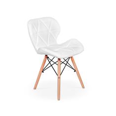 Cadeira Charles Eames Eiffel Slim Wood Estofada - Branca