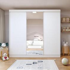 Guarda-roupa Infantil 3 Portas de Correr 4 Gavetas e 3 Espelhos Elô Br