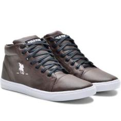 Tênis Casual Com Sola De Borracha Masculino Cano Médio E Fecho Em Cadarço-Masculino