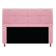 Cabeceira Munique 195cm King Size Suede Rosa Bebê Adj Decor
