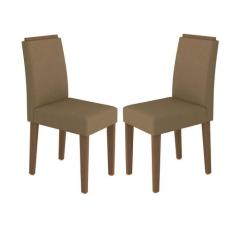 Kit Com 2 Cadeiras Para Sala De Jantar Amanda Imbuia Marrom Vl02 New C
