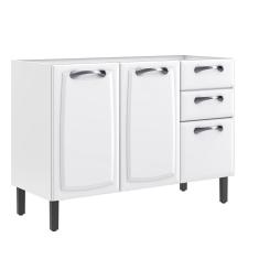 Balcão 120cm 3 Portas e 2 Gavetas sem Tampo New Premium Itatiaia Branco