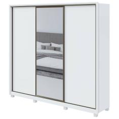 Guarda-Roupa Casal Spazio Glass 3 portas 6 Gavetas Branco