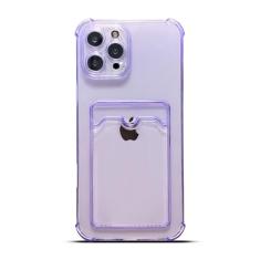 Tuokiou Capa para iPhone 2024, capa protetora transparente com compartimento para cartão, capa carteira de TPU macio resistente a quedas com amortecedor, linda capa de bolso com porta-cartões para