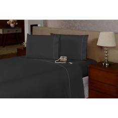 Lençol Queen 3 peças Fronhas c/ Ponto Palito Percal Flex 400 Fios Toqu