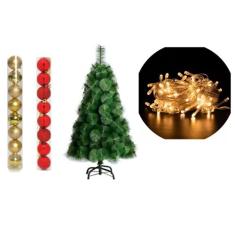Arvore de Natal Pinheiro 1,80 metros 228 galhos com enfeites - store v