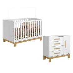 Berço Americano 4315 E Cômoda Sapateira 4355 Q Encanto Slim Branco Ace