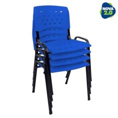 Kit 4 Cadeiras Igreja Recepção Salão Escritorio LG Flex - LG FLEX CADE