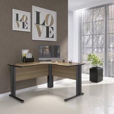 Mesa Para Escritório Em L Estação De Trabalho 1200 Maxxi Pret