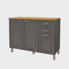 Balcão para Pia com Tampo 3 Portas 2 Gavetas 120cm Paris