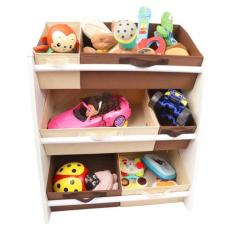 Organizador de Brinquedos Infantil Médio MARROM E BEGE - Organibox