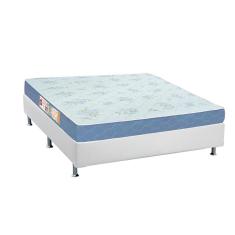 Cama Box Casal: Colchão Espuma D45 Castor Sleep Max + Base Crc Courano White(138X188)