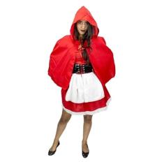 Fantasia Chapeuzinho Vermelho Adulto Com Capa P 38-40