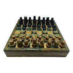 Tabuleiro 2 Em 1 Xadrez Damas Com Porta Peças 18 Cm