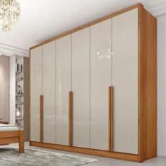 Guarda Roupa Casal 6 Portas 6 Gavetas Fortuna Tcil Cor Cinamomo Off Wh