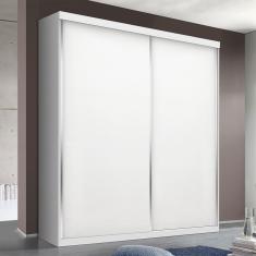 Guarda Roupa Solteiro Salvador 2 Portas de Correr 2 Gavetas MDP Branco