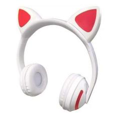Headphone Bluetooth Gatinho Iluminação LED Exbom HF-C240BT Branco