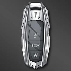 TPHJRM Capa da chave do carro em liga de zinco, adequado para Audi A6 C8 A7 A8 Q8 2018 2019