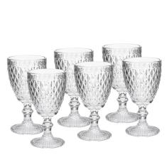 Conjunto 6 Taças Vinho De Vidro Bico De Abacaxi Transparente 265 Ml - Lyor