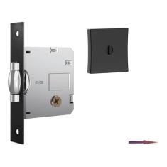 Fechadura Stam Trinco Rolete Tetra Porta madeira Pivotante 1005 Black Fosco (Preta)