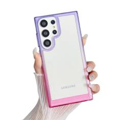 Capa gradiente transparente para Samsung Galaxy S24 S22 S23 Ultra Plus Luxo à prova de choque de silicone transparente, 3, para Samsung S23 Plus