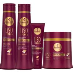 Kit Liso com Força Haskell Tratamento Disciplinante Linha Completa 4 P