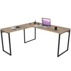 Mesa Para Escritório Home Office Estilo Industrial em L Form 150x150cm
