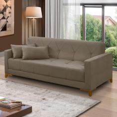 Sofá Cama 3 lugares 2,00m Aurora Suede Capuccino Adonai Estofados