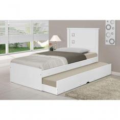 Cama Bibox Solteiro Barcelona Branco Com Colchões