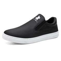 Tênis Slip On Casual Hfast Shoes Liso com Elástico Lateral e Sola Borr
