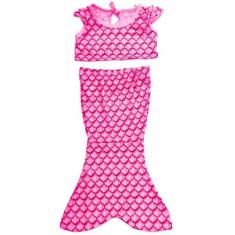 Fantasia de Sereia Bebê Ariel Cauda com Cropped Rosa - Fantasias Carol