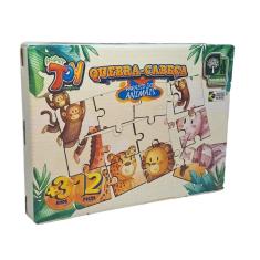 Brinquedo Quebra Cabeça Em Mdf 12 Peças Paraíso Dos