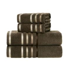 Kit Jogo De Toalhas Karsten 4 Peças Banho e Rosto Lumina Fio Penteado,