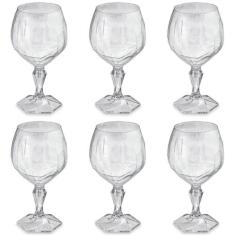 Conjunto 6 Taça Para Água Suco 350ml Plástico UZ Tango Translucida - U