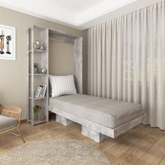 Cama Articulada Solteiro 4 Prateleiras 2 Nichos 128,5x193cm CM8013 Tecno Mobili