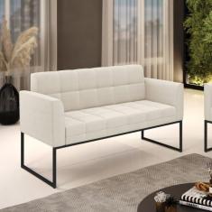 Sofá Namoradeira 2 Lugares Industrial Preto Elisa Bouclê Bege D03 - D'