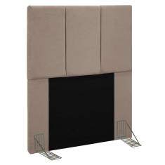 Cabeceira Cama Box Solteiro 90CM Pérola D10 Suede Bege - Mpozenato