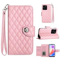 Para Honor X6a, capa carteira com alça de pulso, capa flip de couro de encaixe magnético com 7 cartões e 1 compartimento para dinheiro, suporte feminino presente capa de telefone para Honor X6A 4G