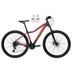 Bicicleta Aro 29 Feminina Alfameq Pandora 21v Freios a Disco Hidráulicos Alumínio Suspensão Diant-Feminino
