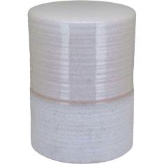 Banqueta Cerâmica 44x32x32cm Marfim Banco Decorativo Jardim Garden